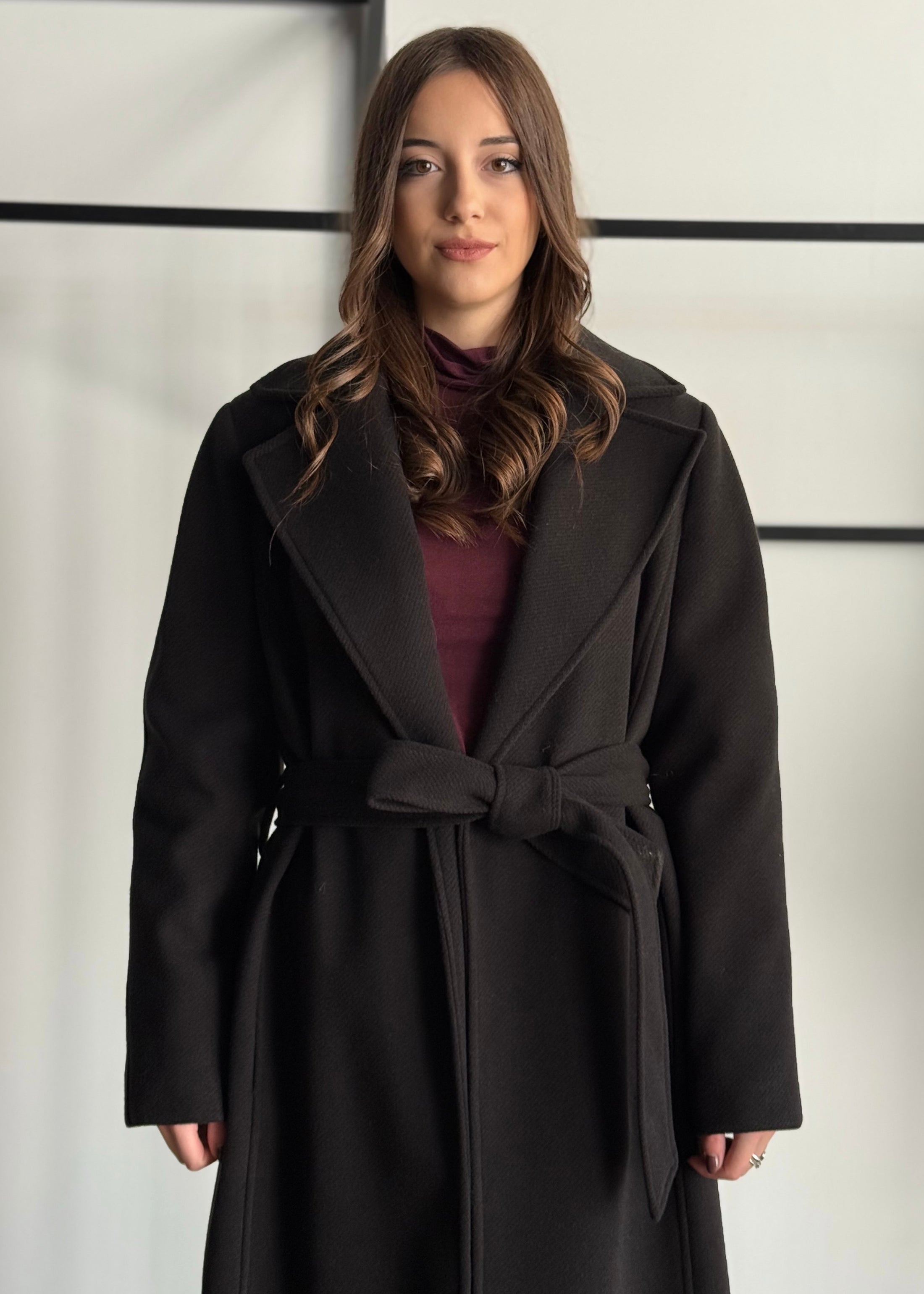 Cappotto lungo ZAHJR con cintura