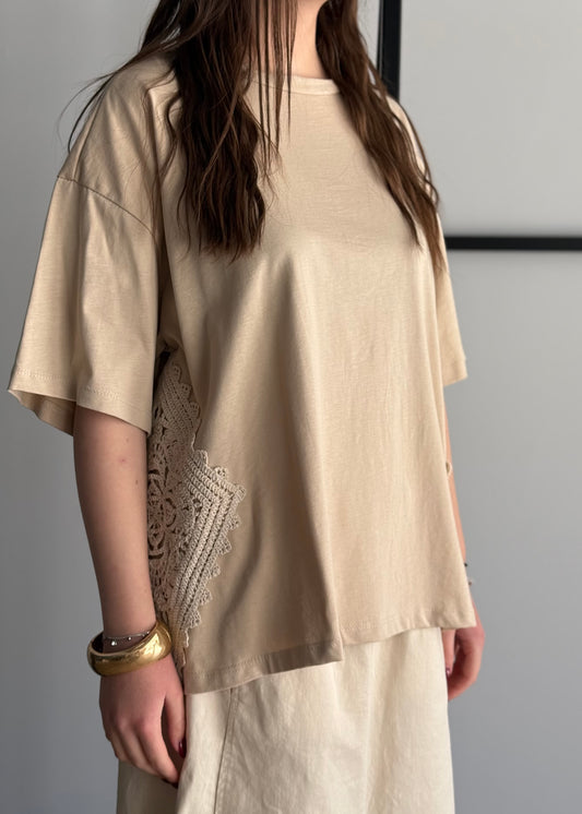 T-shirt PHILIALOFT con inserti in pizzo