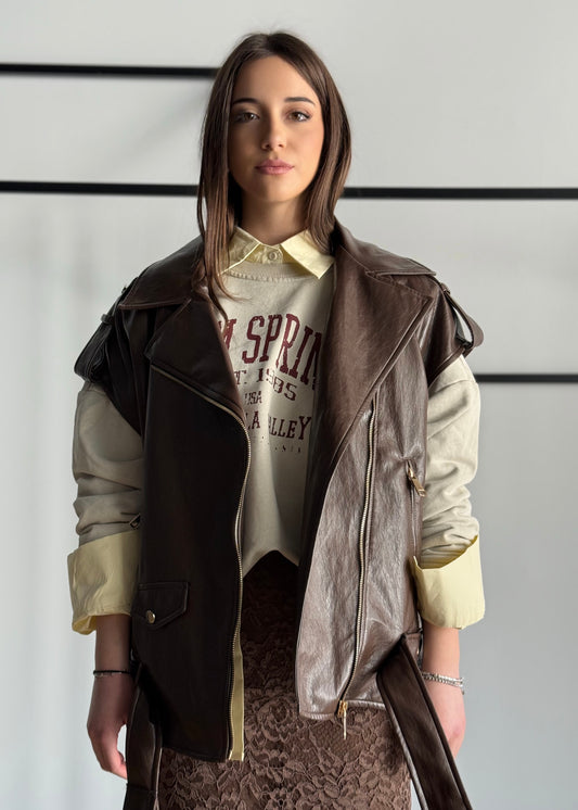 Gilet biker ZAHJR moro