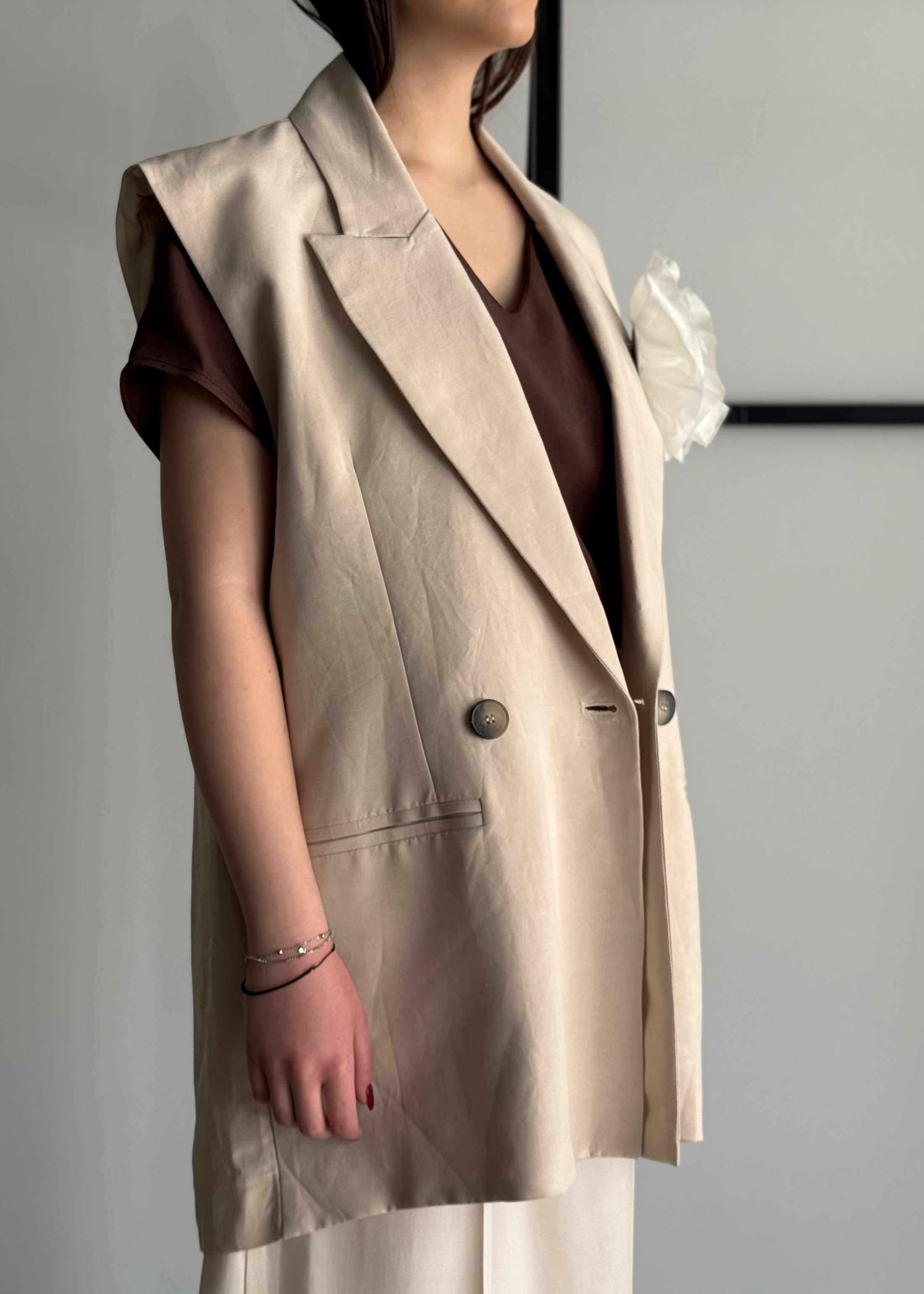 Gilet PHILIALOFT doppiopetto con spilla