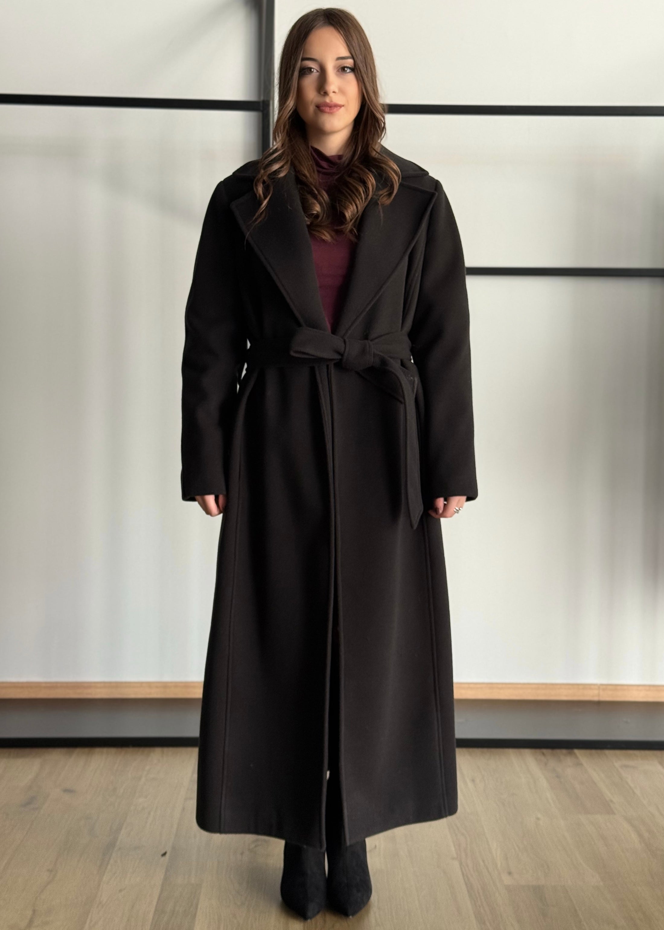 Cappotto lungo ZAHJR con cintura