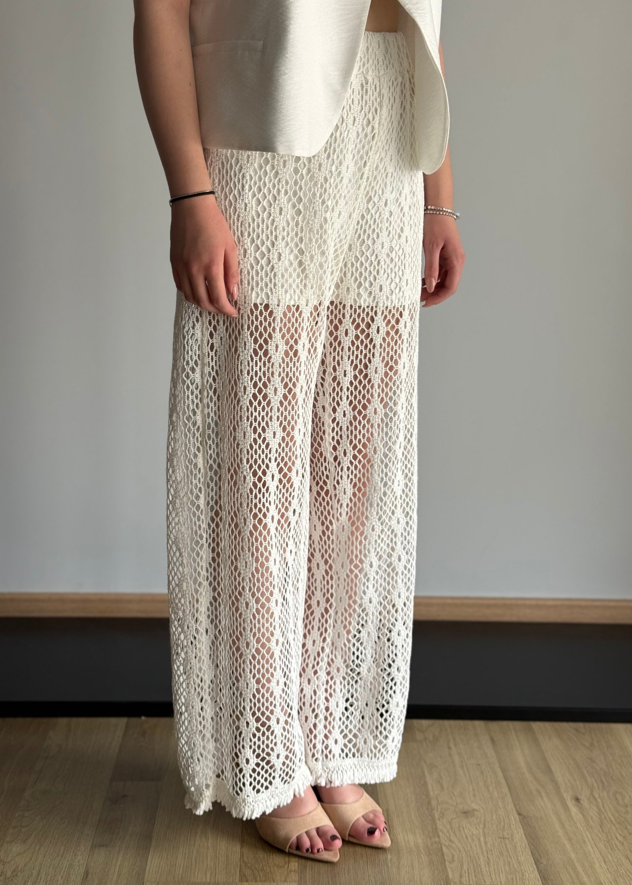 Pantalone  ZAHJR crochet panna