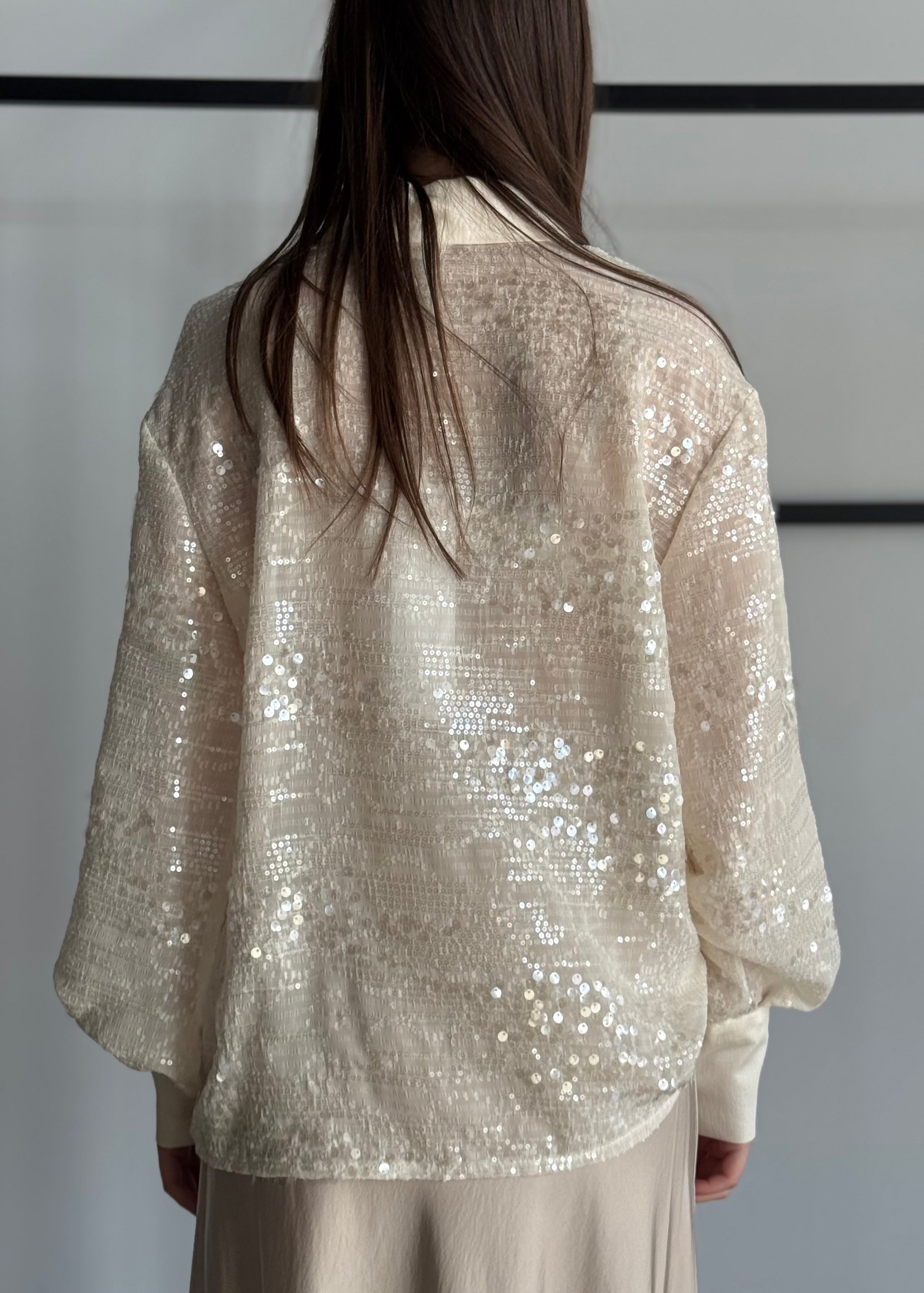 Camicia ZAHJR con paillettes latte
