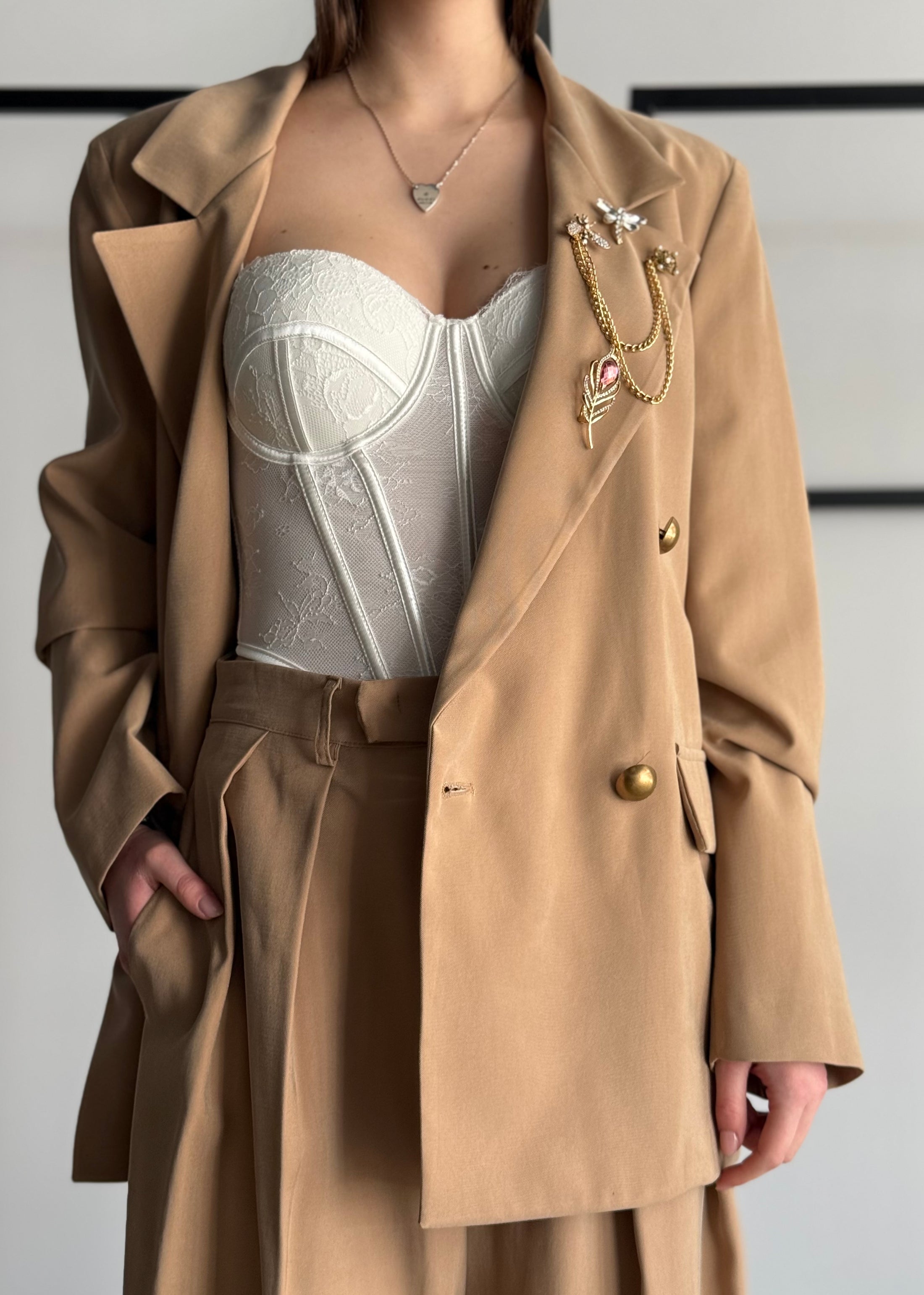 Blazer ZAHJR doppiopetto con bottoni oro