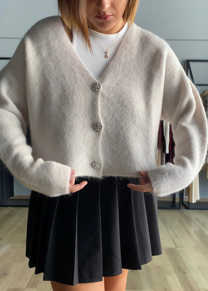 Cardigan con bottoni gioiello