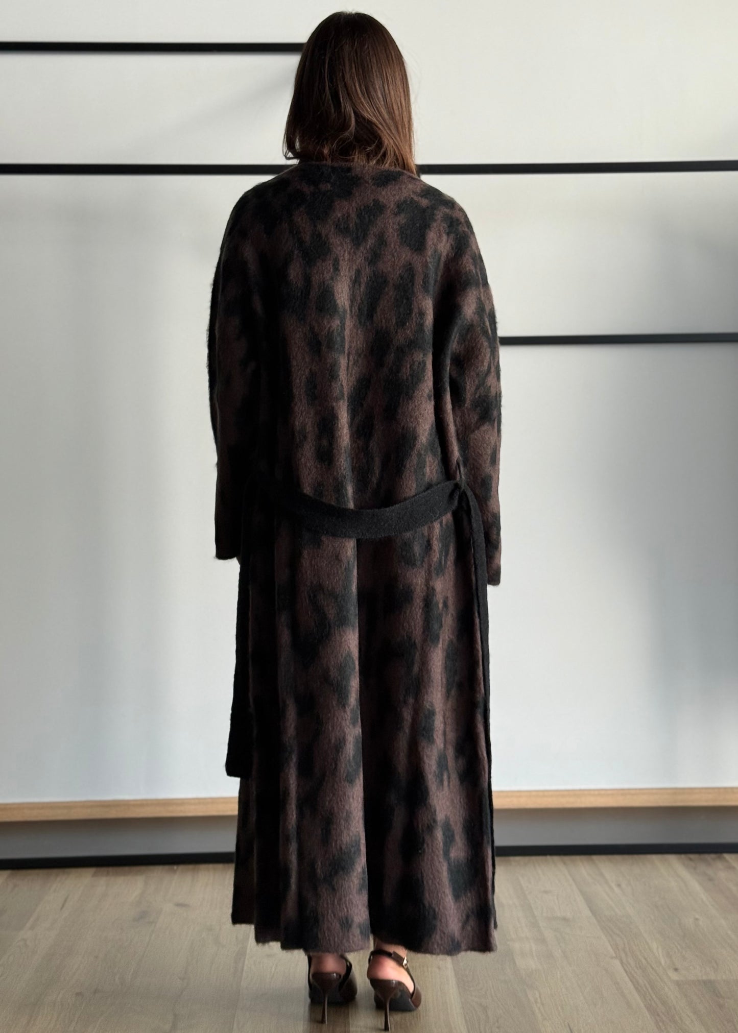 Cardigan lungo animalier -KONTATTO