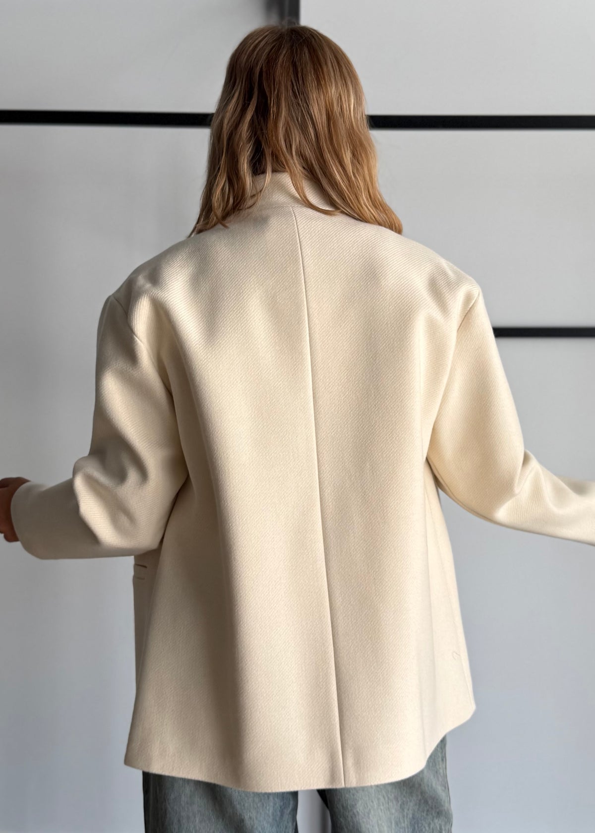 Cappotto crema con chiusura asimmetrica - ZAHJR