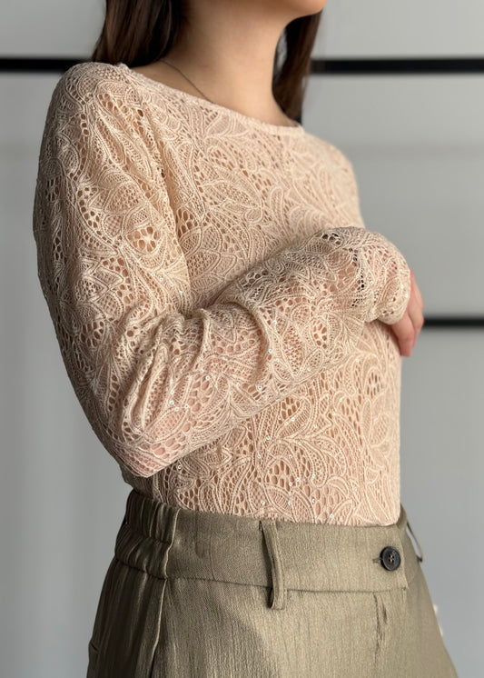 Body ZAHJR in pizzo latte