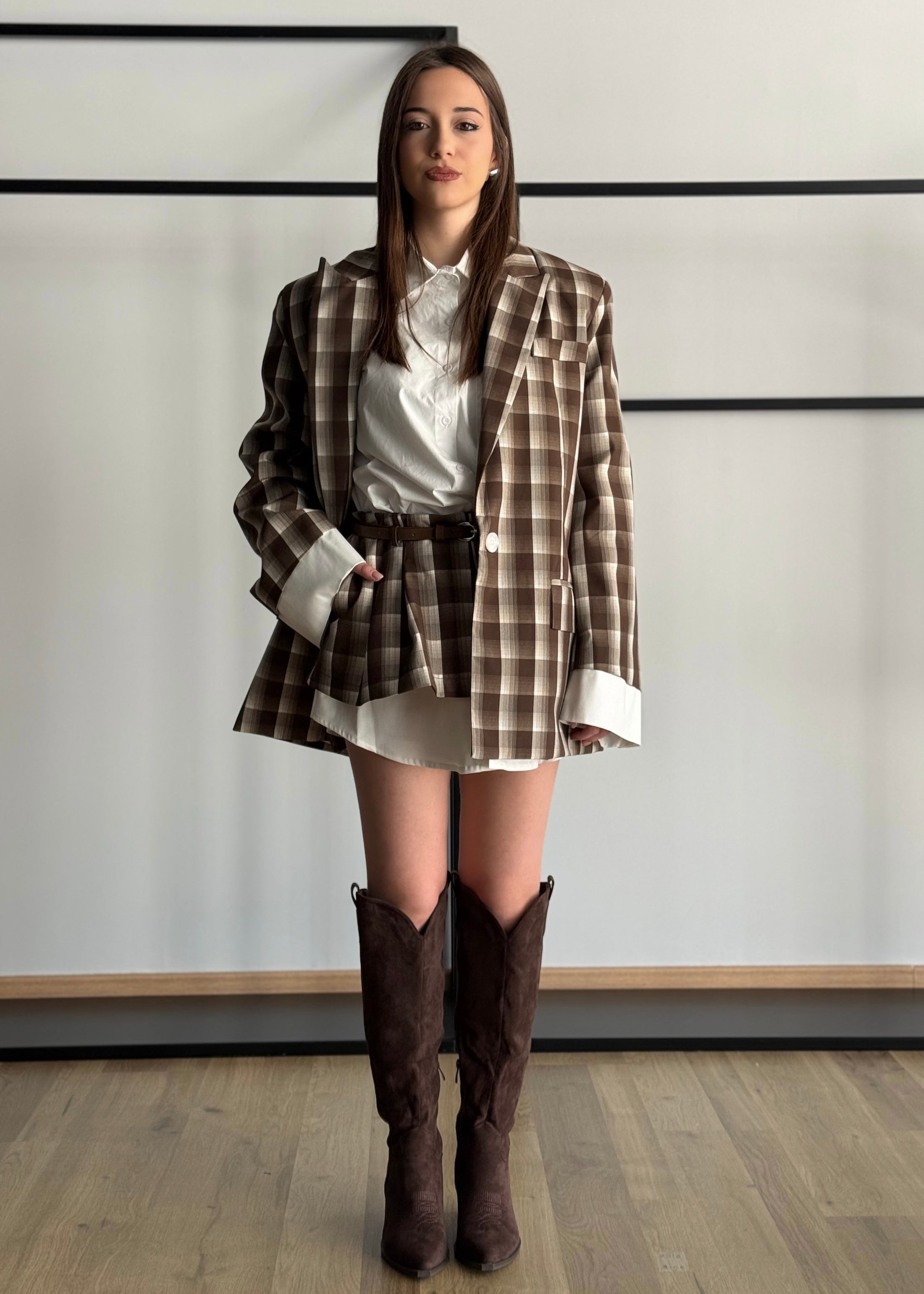 Blazer LUMINA a quadri moro