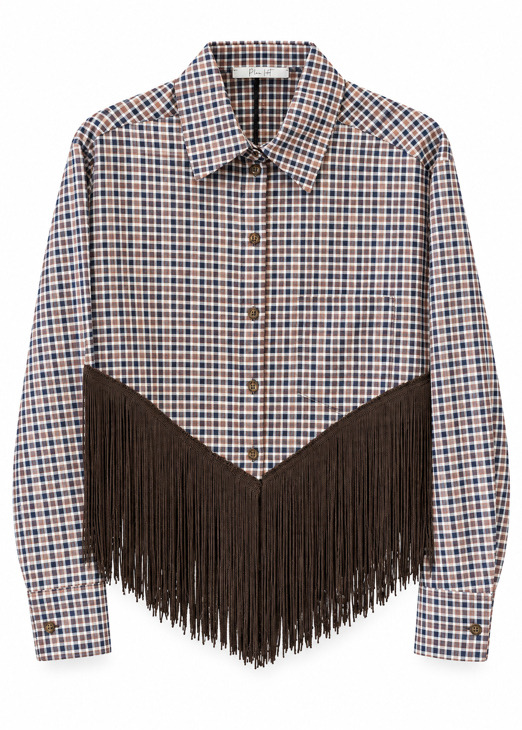 Camicia check con frange moro - PHILIALOFT
