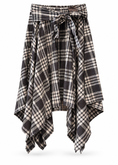 Carica l'immagine nel visualizzatore della galleria, PREORDINE - Gonna tartan asimmetrica con fiocco
