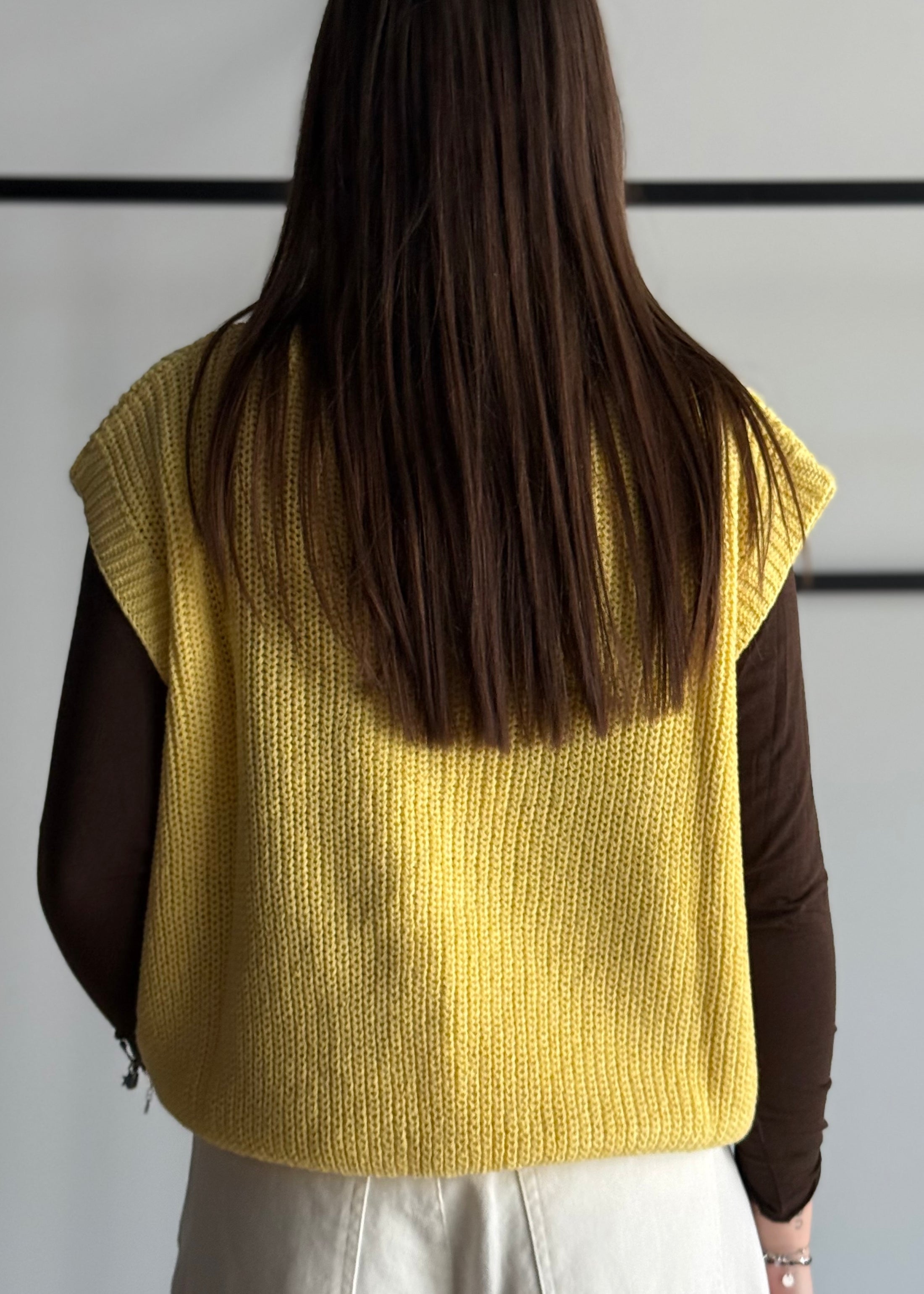 Gilet ZAHJR in maglia giallo