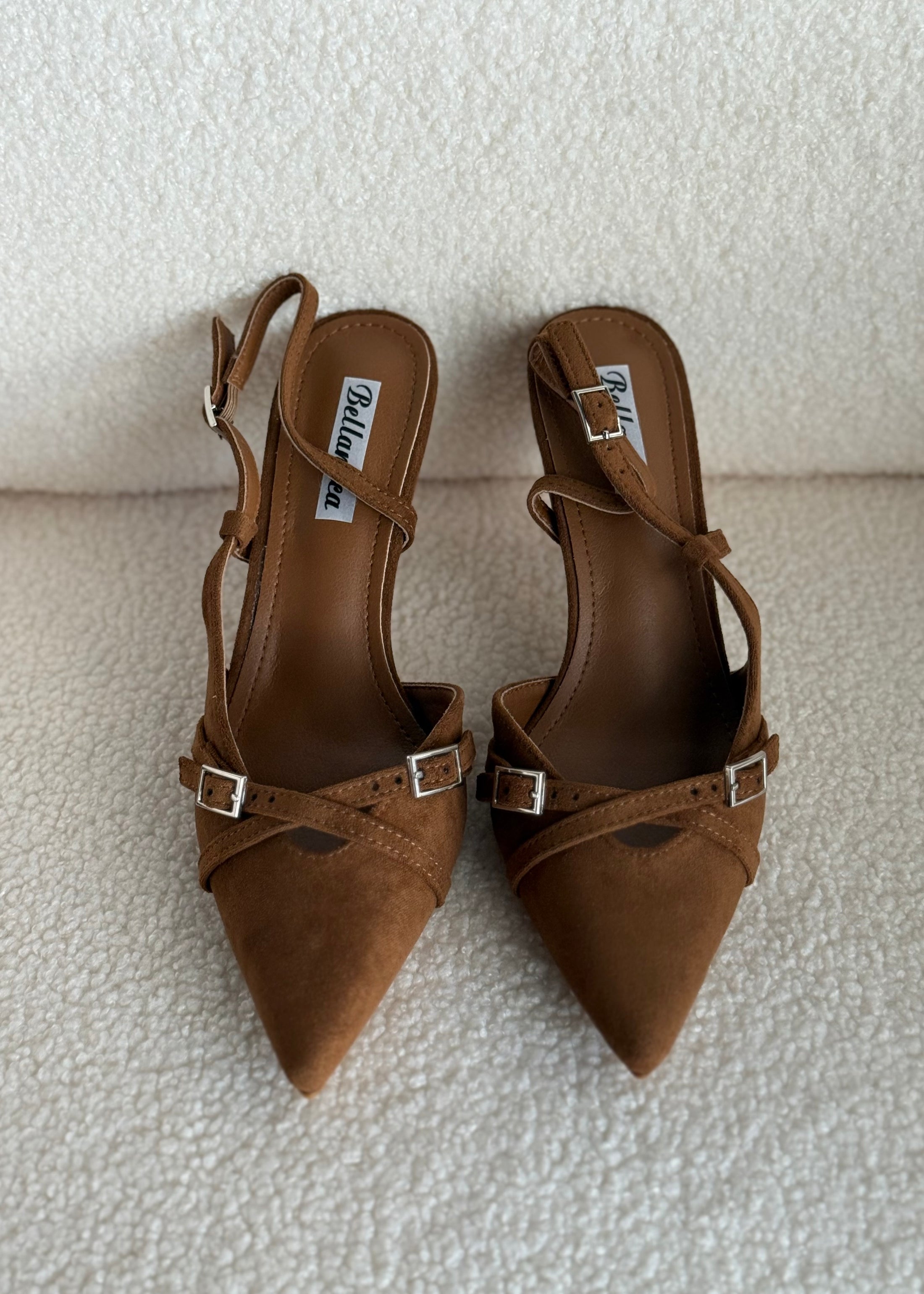 Slingback THEVICE in suede cammello