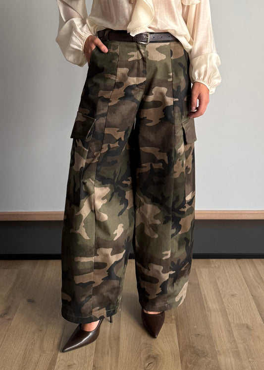 Pantalone cargo camouflage con cintura - PHILIALOFT