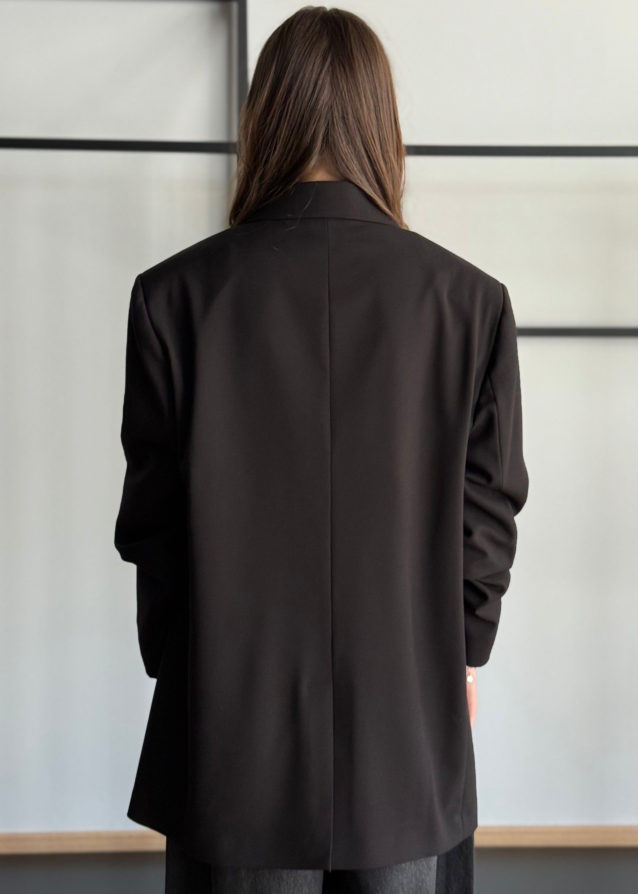 Blazer doppiopetto nero con revers ampi -KONTATTO