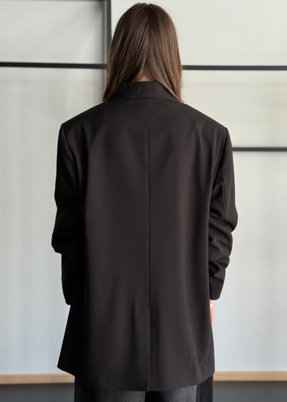 Blazer doppiopetto nero con revers ampi -KONTATTO