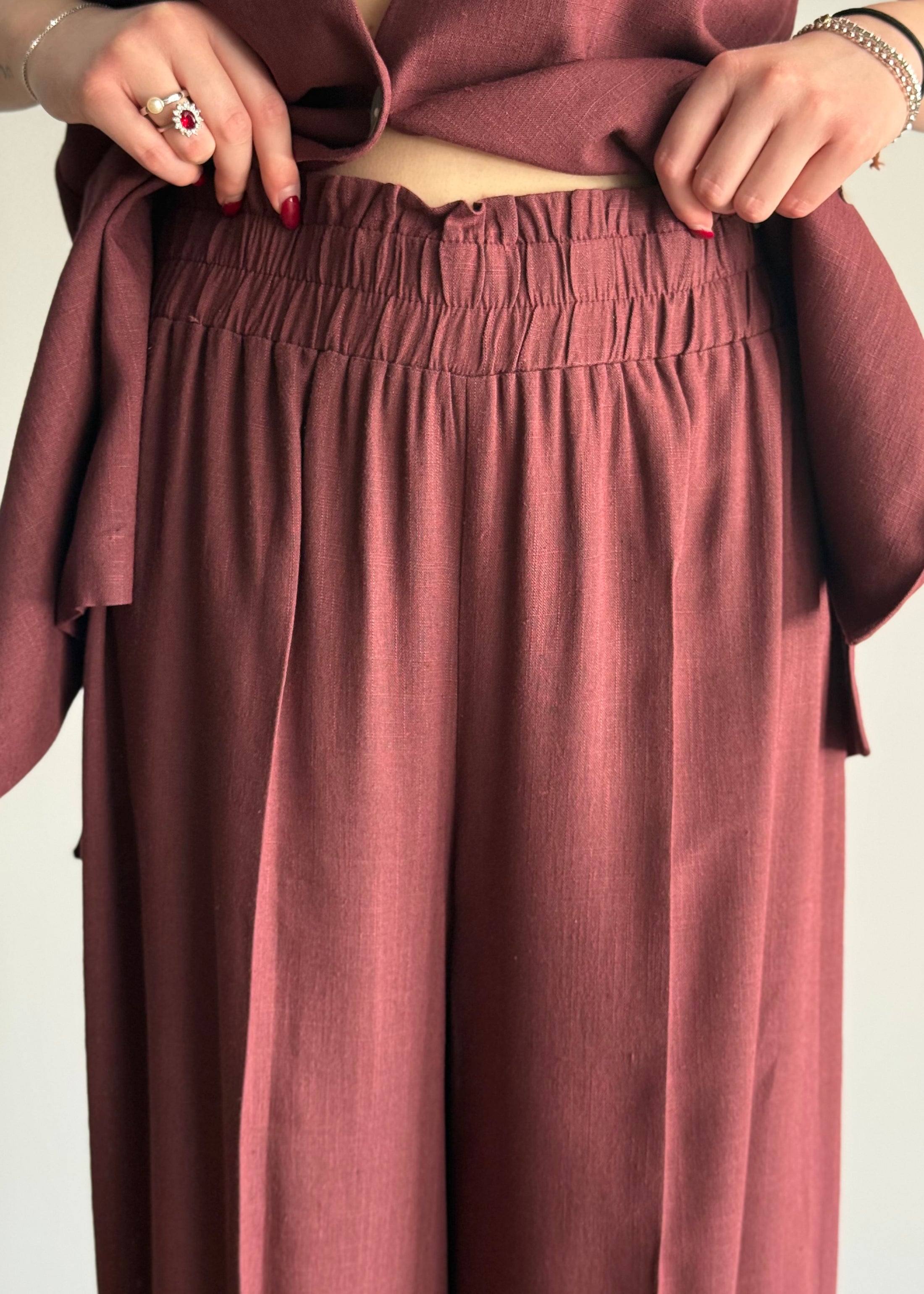 Pantalone palazzo India vita elasticizzata