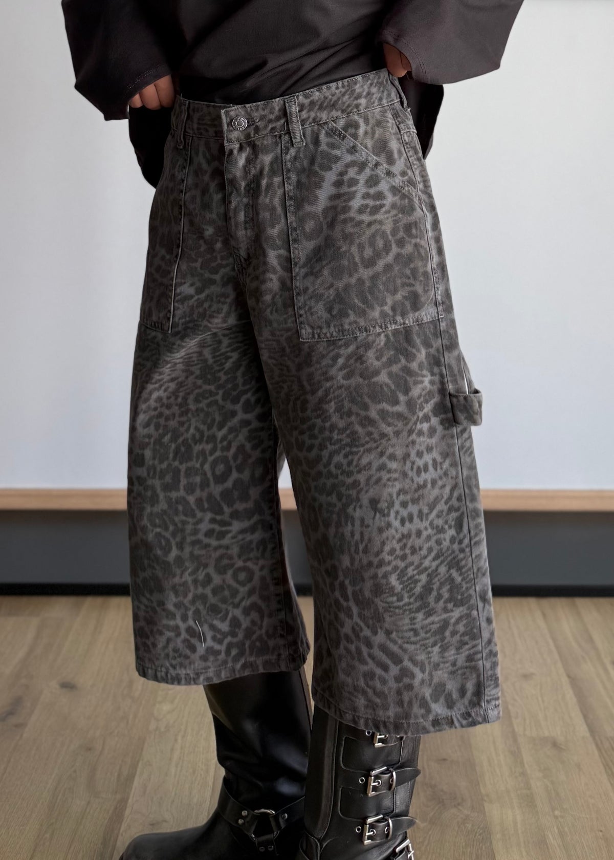 Bermuda animalier in denim - KONTATTO