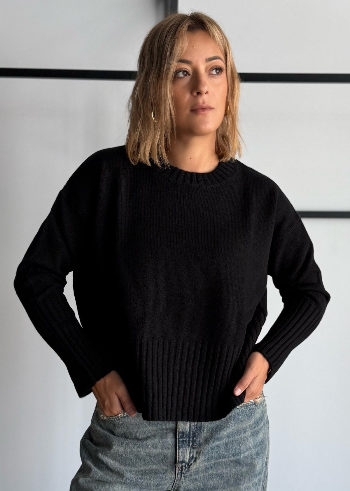 Maglia nero 100% lana - ZAHJR