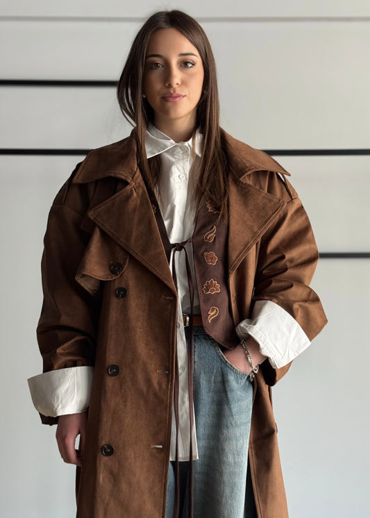 Trench THEVICE in suede moro