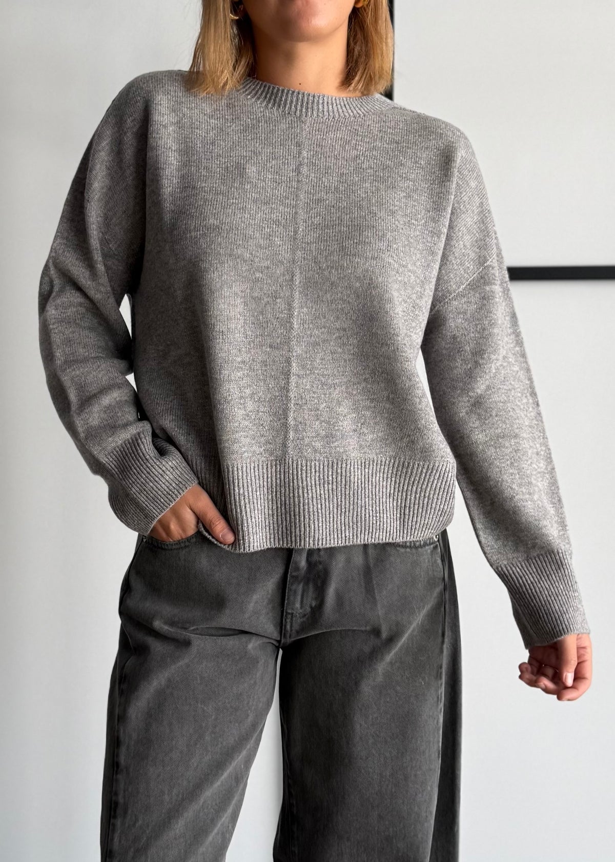 Maglia 100%lana grigio - ZAHJR