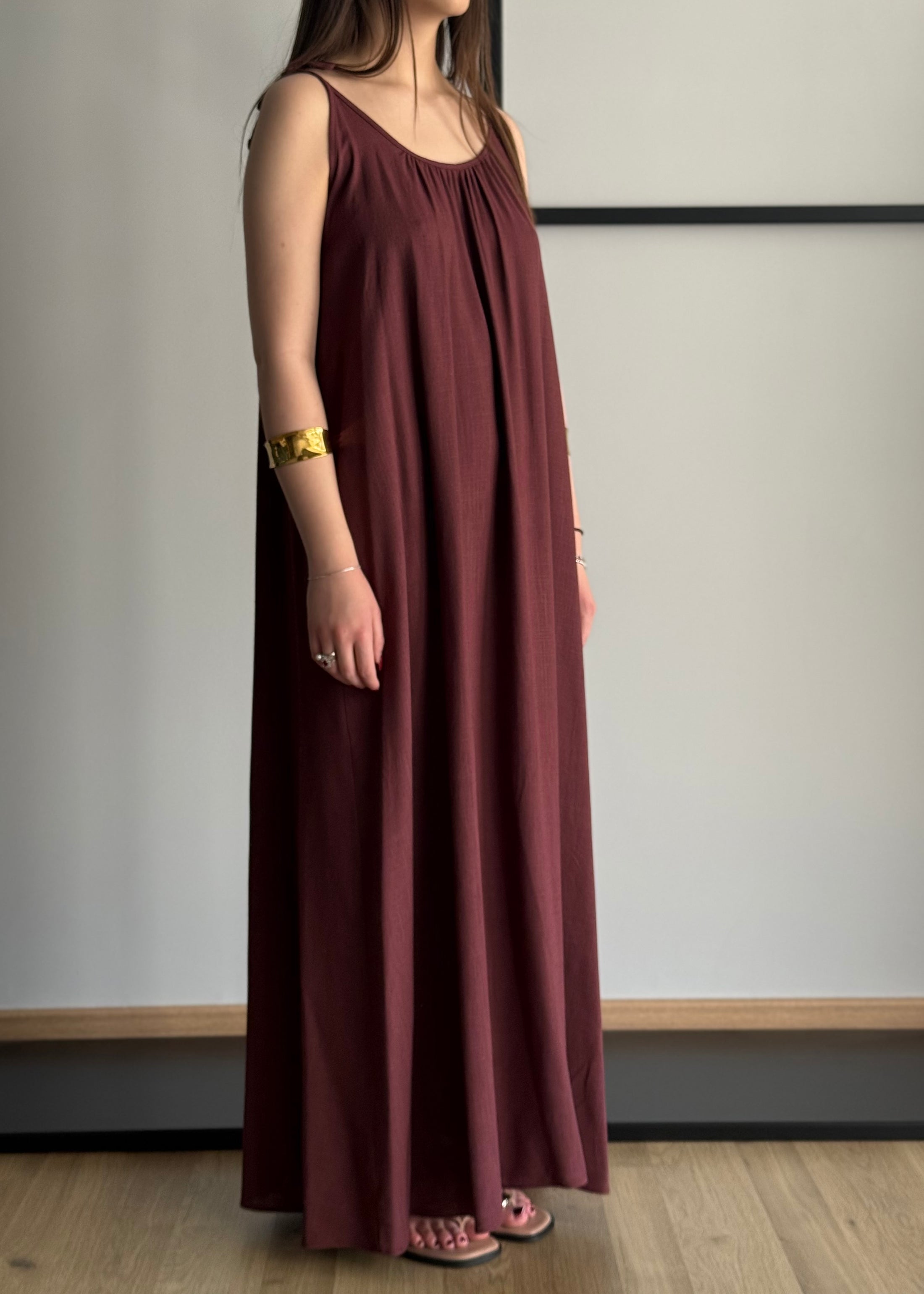 Maxi abito India con spalline annodabili