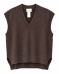 Carica l'immagine nel visualizzatore della galleria, Gilet in maglia con scollo V moro - ZAHJR
