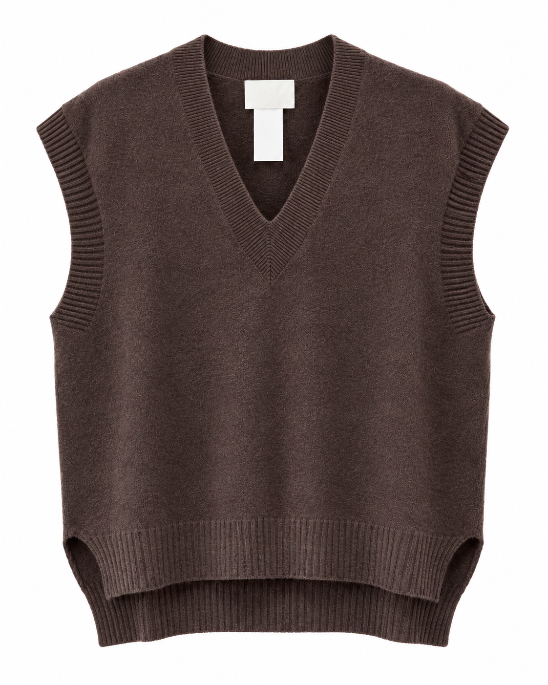 Gilet in maglia con scollo V moro - ZAHJR