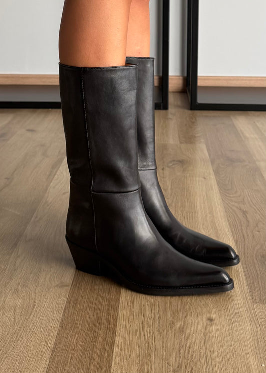 Stivale texano in pelle nero OVYÈ