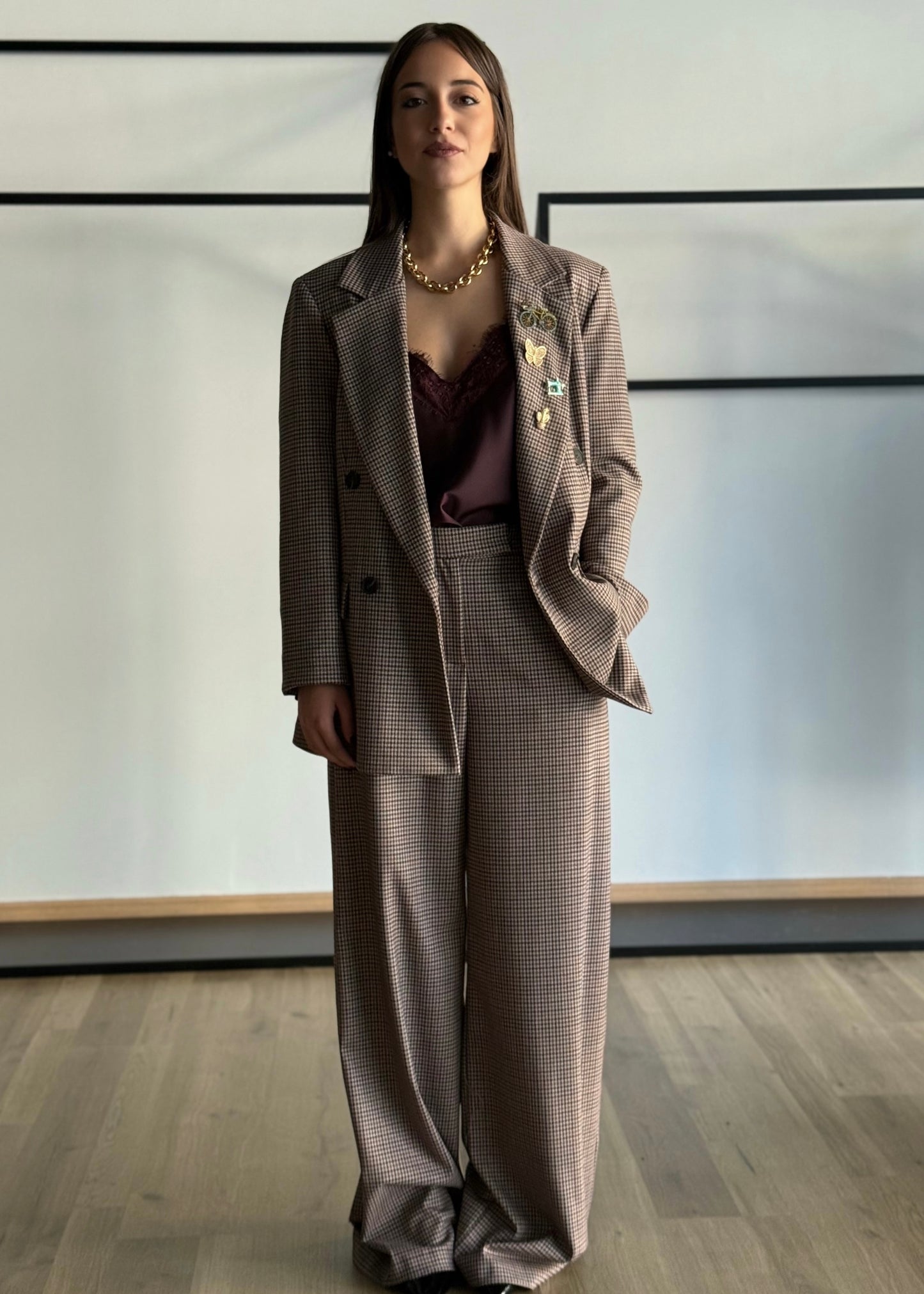 Giacca doppiopetto check -ZAHJR