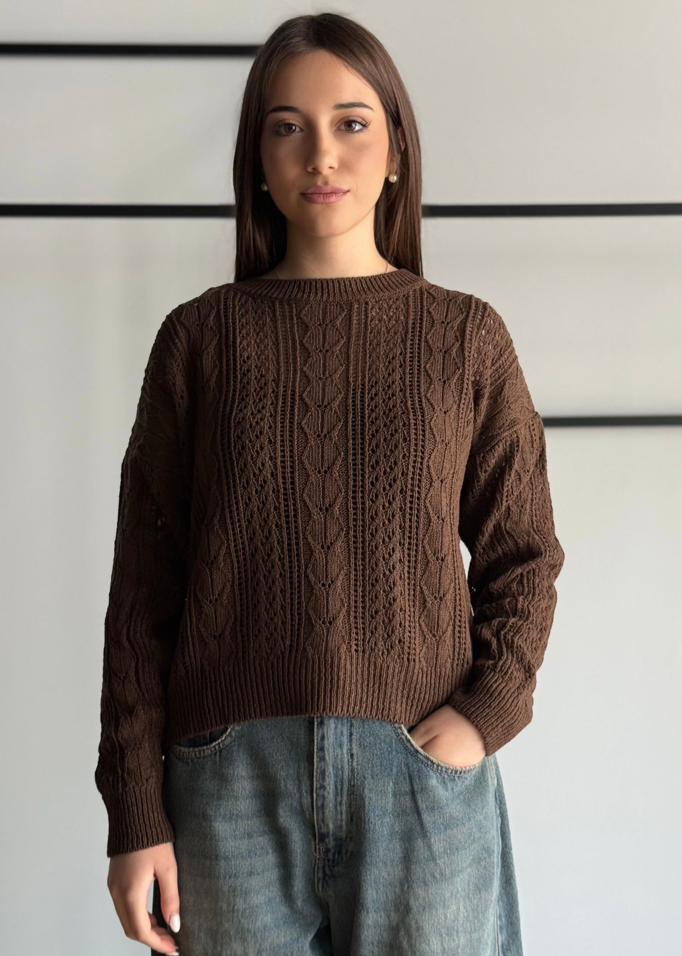 Maglia ZAHJR traforata moro