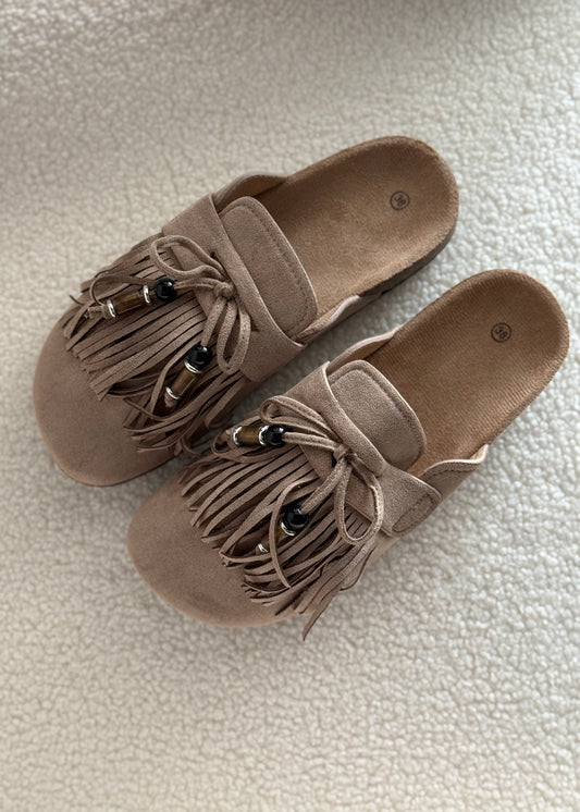 Sabot THEVICE in suede con frange