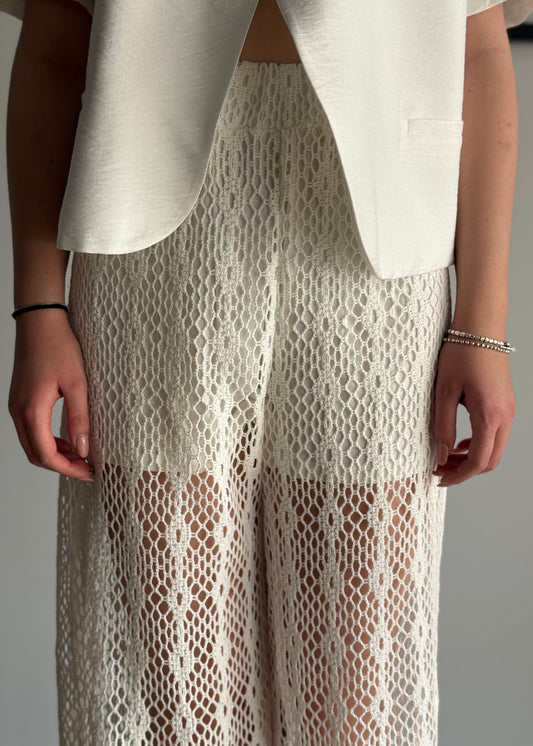 Pantalone  ZAHJR crochet panna