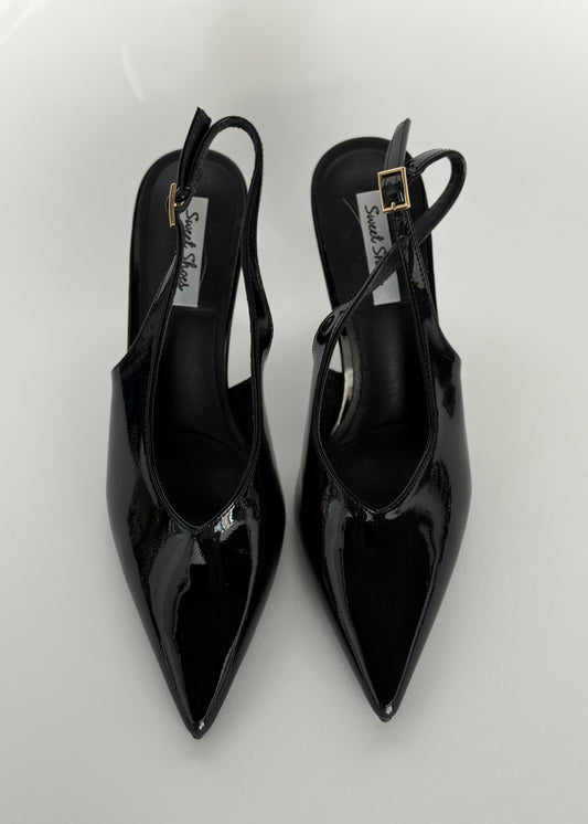 Décolleté slingback vernice