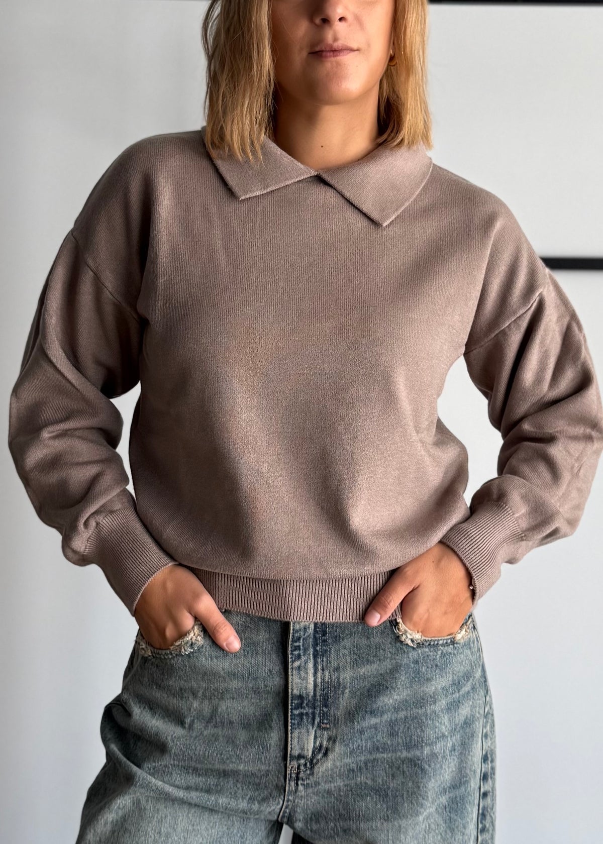 Maglia polo tortora - ZAHJR