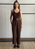 Carica l'immagine nel visualizzatore della galleria, Pantalone ZAHJR moro con cintura
