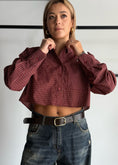 Carica l'immagine nel visualizzatore della galleria, Camicia cropped a quadri con taschino
