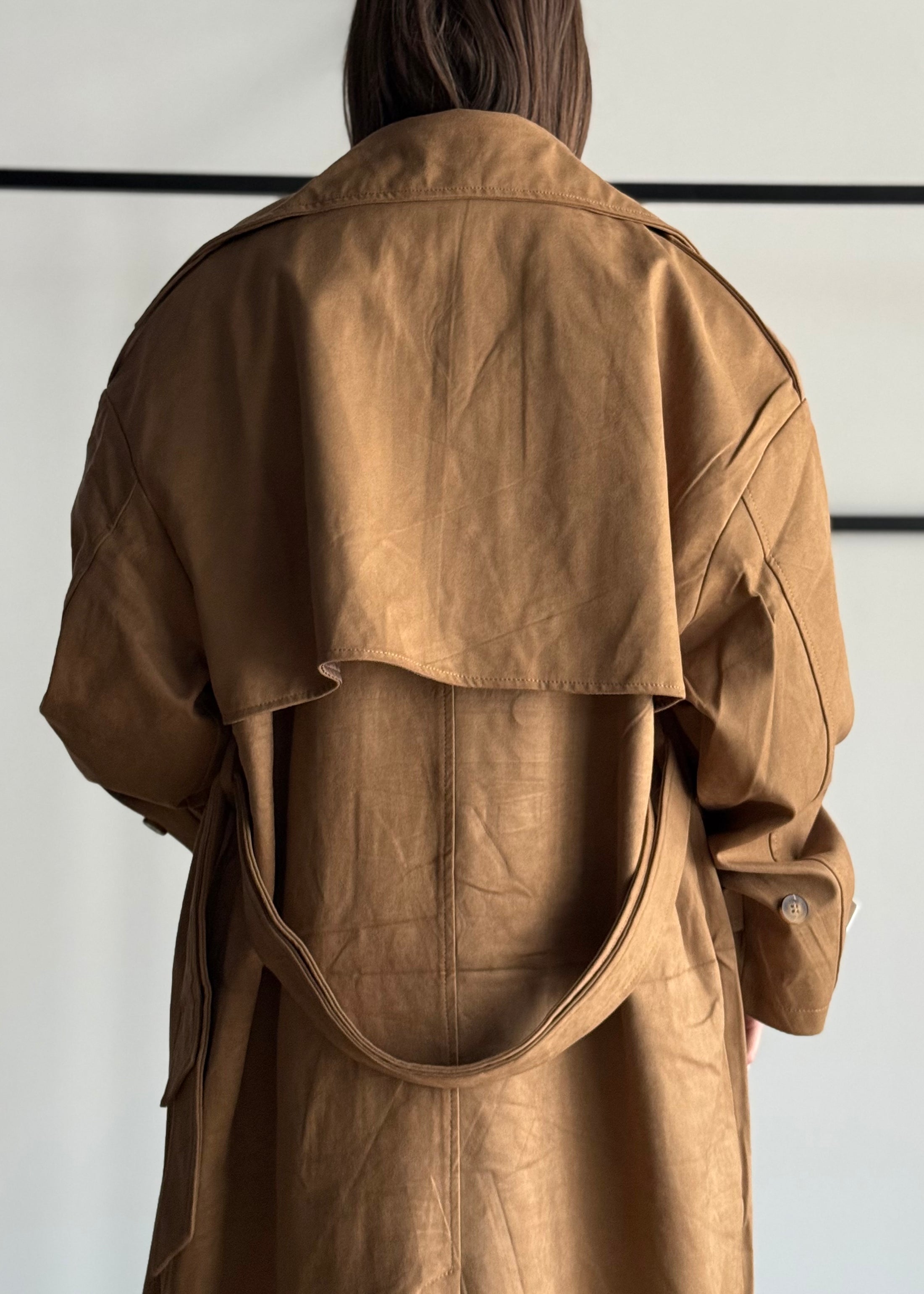 Trench THEVICE in suede cammello