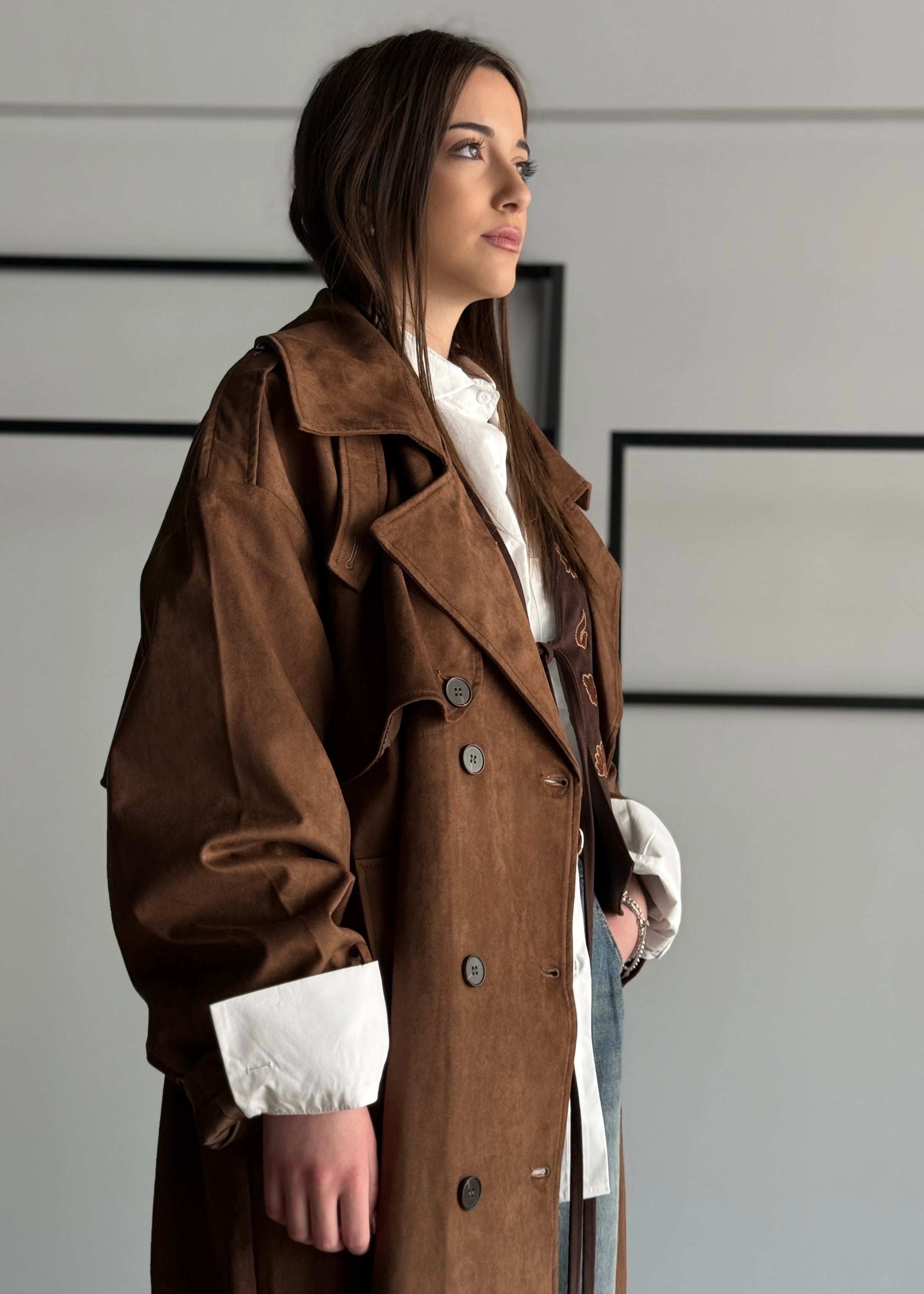 Trench THEVICE in suede moro