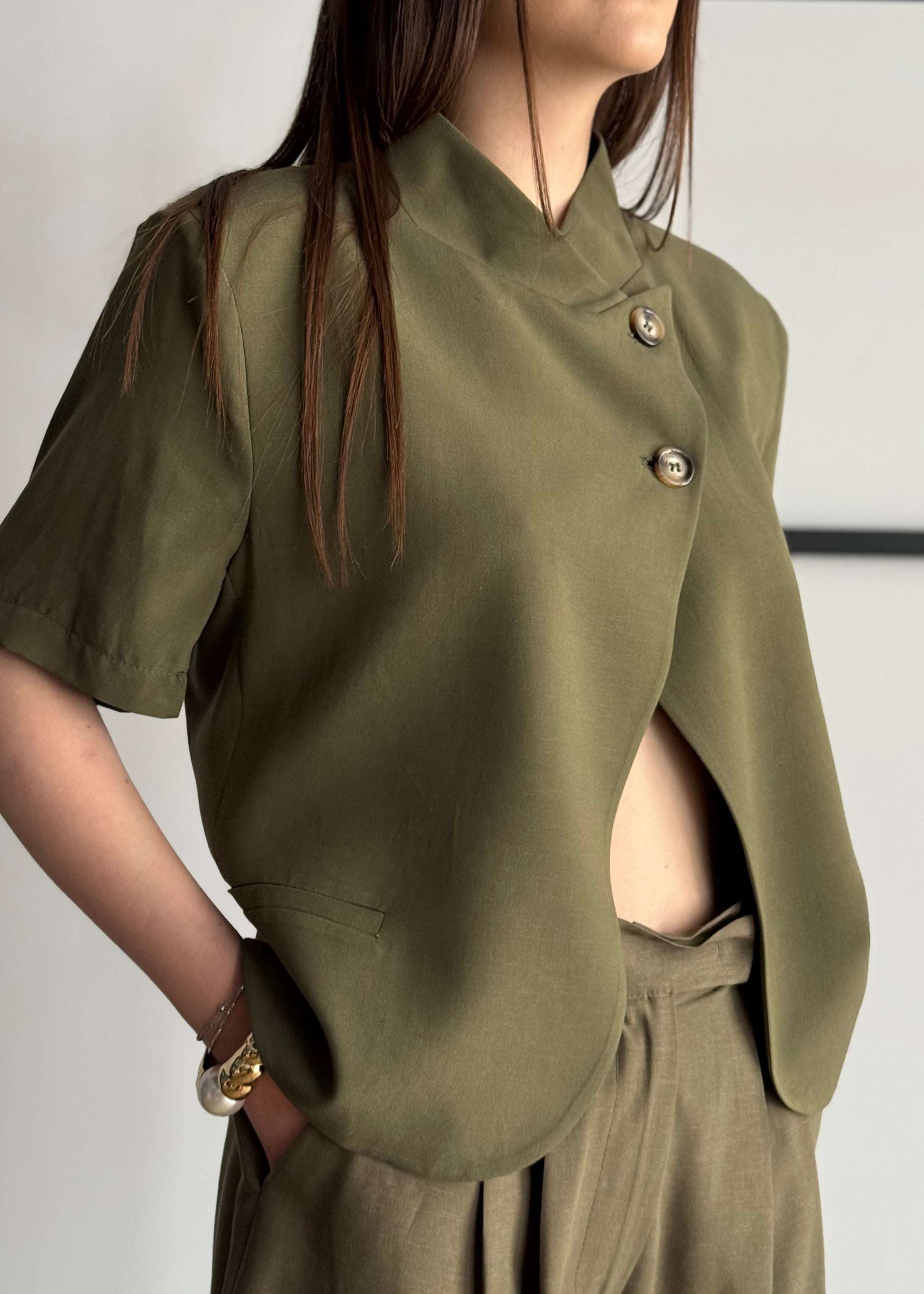 Giacca ZAHJR asimmetrica militare