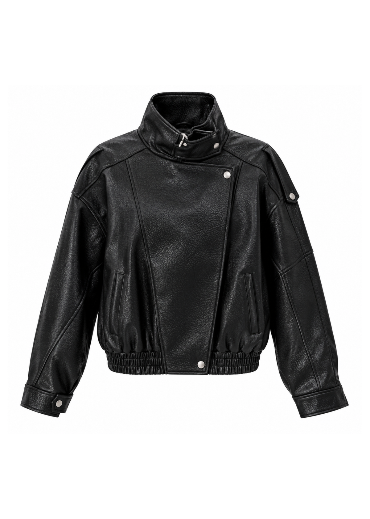 Biker  nero oversize in ecopelle