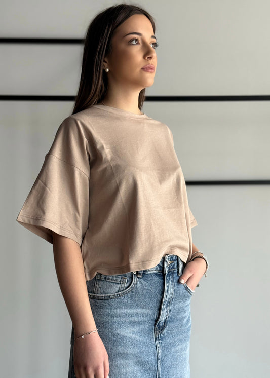 T-shirt THEVICE crop beige