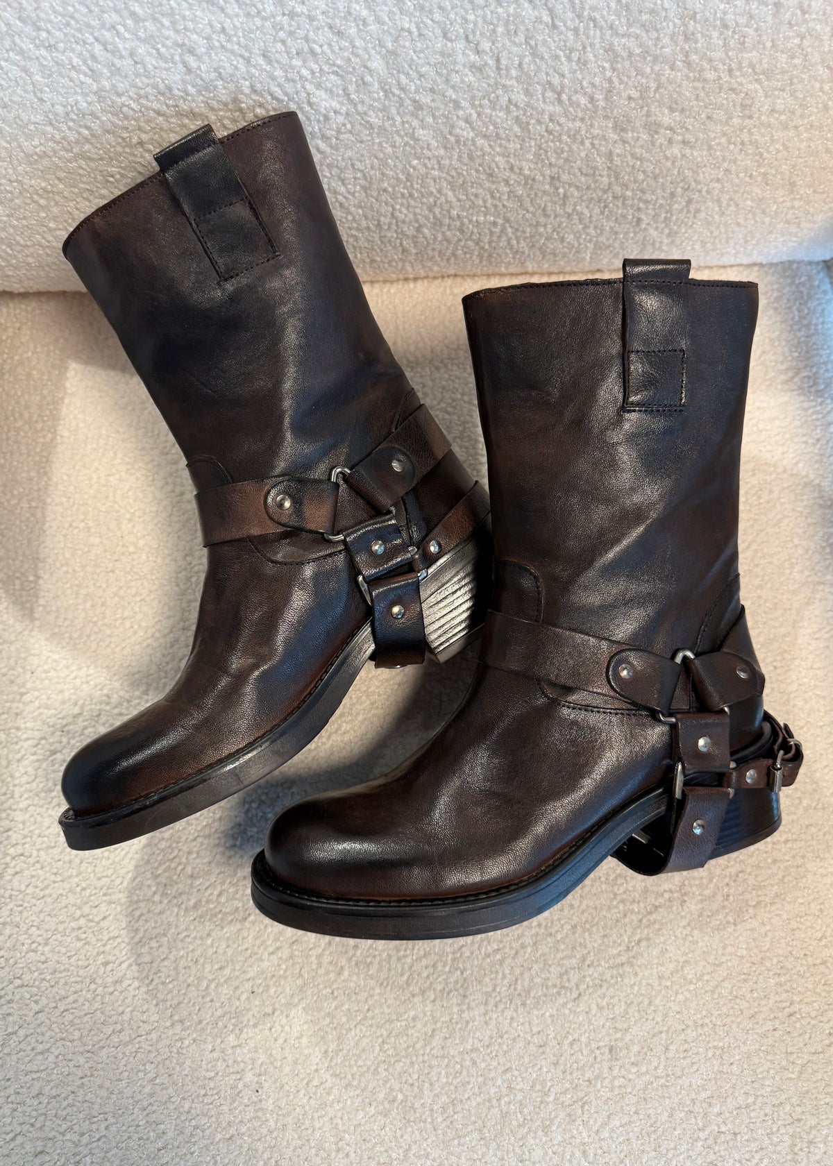 Stivale biker moro con harness - OVYÈ