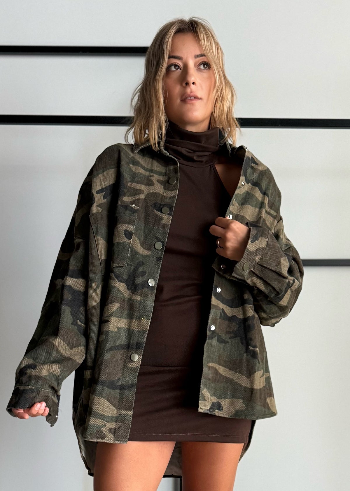 Giacca oversize camouflage