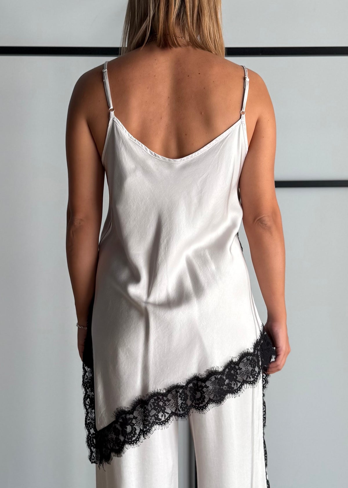 Top lingerie latte con pizzo a contrasto - ZAHJR