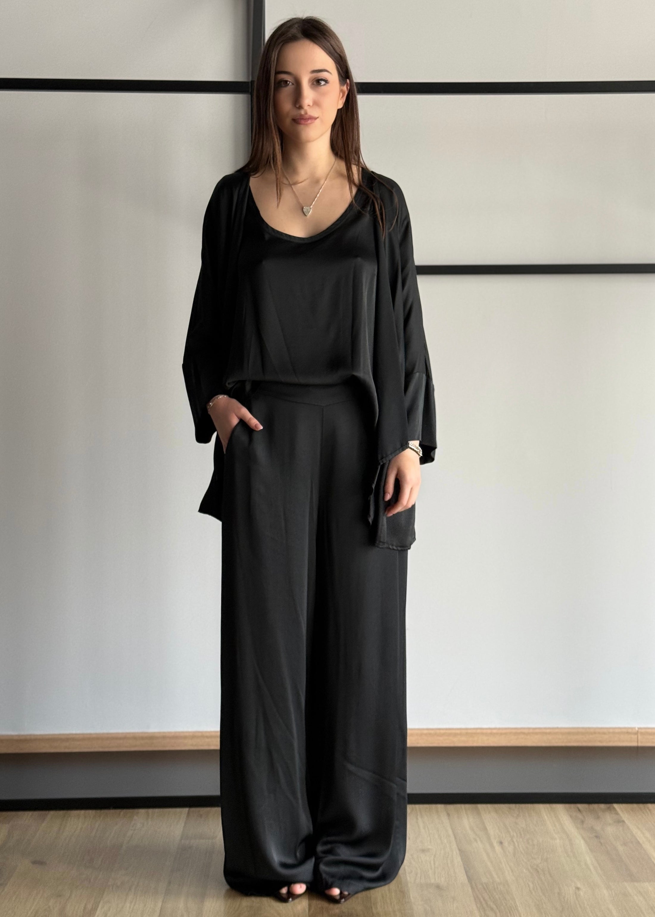 Pantalone ZAHJR a palazzo nero