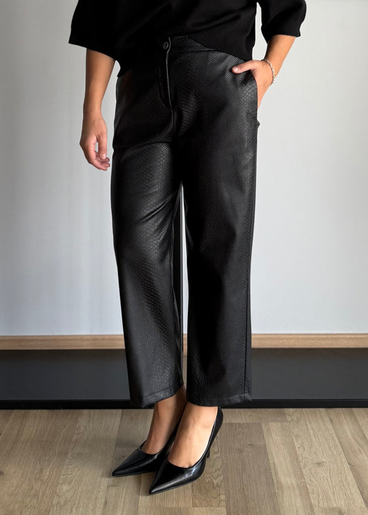 Pantalone nero effetto pitone - ZAHJR