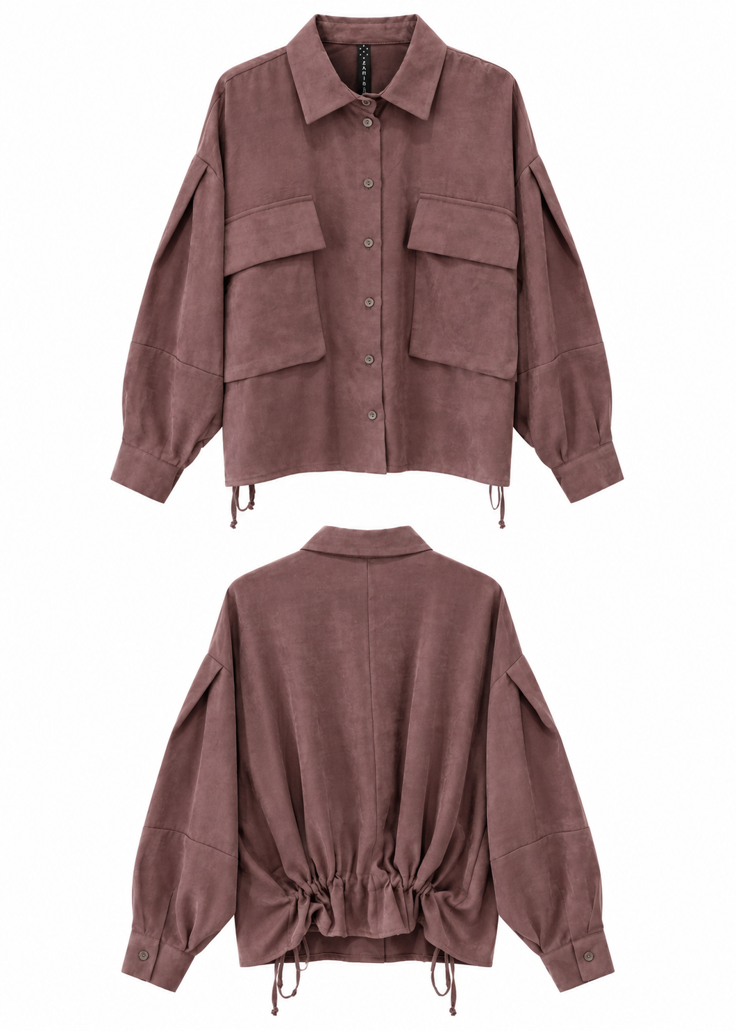 Camicia utility con coulisse moro - ZAHJR