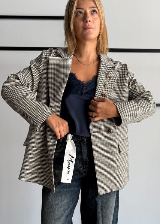 Blazer pied-de-poule con spille gioiello - ZAHJR