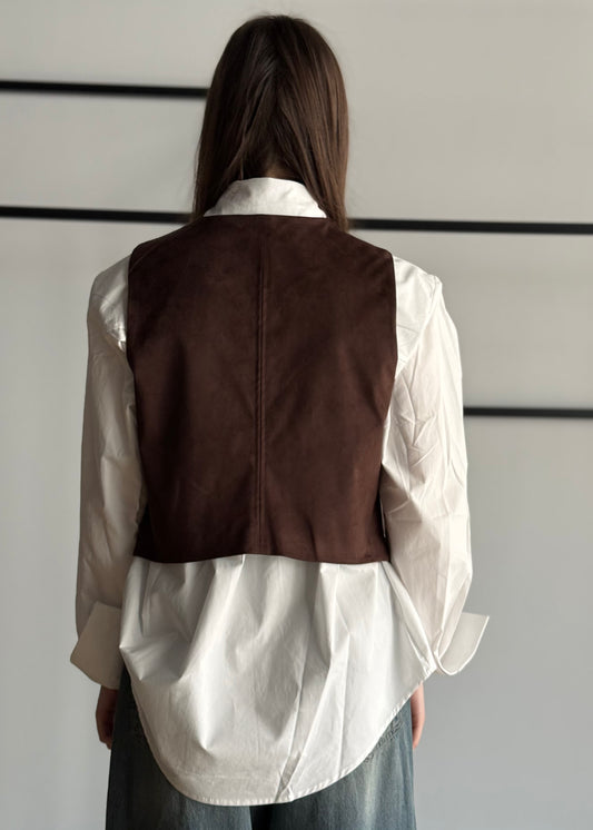 Gilet ZAHJR in suede con ricami